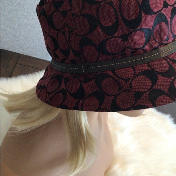 Coach Red and Black Patterned Bucket Authentic Hat - Picture 5 of 6